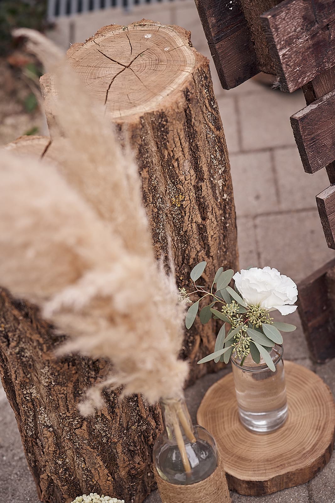 Esküvői díszlet, pampafű